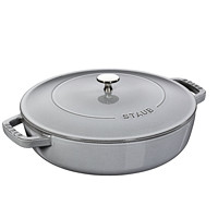 staub 珐宝 STAUB 珐宝 40511 470/0 灰色带柳条杓的铸铁椭圆砂锅，28厘米