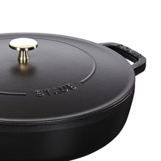 STAUB 珐宝 40511-472-0 砂锅(28cm、3.7L、铸铁、黑色)