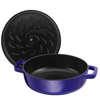 STAUB 珐宝 砂锅(28cm、3.7L、铸铁、深蓝色)