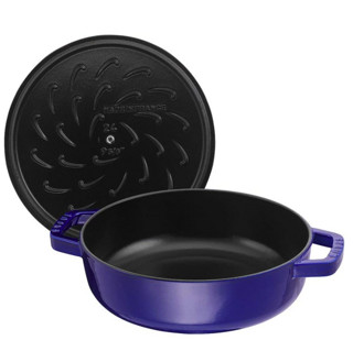 STAUB 珐宝 砂锅(28cm、3.7L、铸铁、深蓝色)