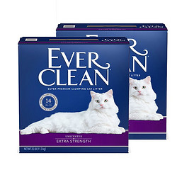 EVER CLEAN 铂钻 宠物猫砂 膨润土砂 速凝紫标 11.3KG*2盒装