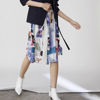 丽丽 LILY 120330C6271821 印花高腰半身裙