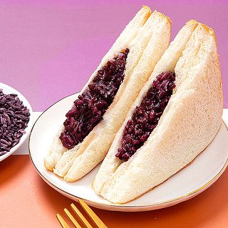 小养 紫米面包网红营养夹心早餐面包小吃休闲零食品500克*3箱