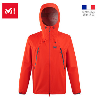 法国觅乐MILLET2.5层防风冲锋衣男女防水透气登山服外套MIV8263（L、男-火红-9040男）