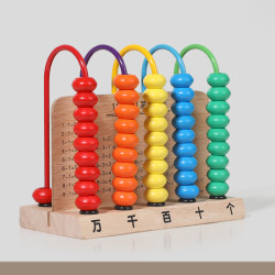 Dan Ni Qi Te 丹妮奇特丹妮奇特木制五档计数器儿童益智玩具小学生一年级二算数器计算架算珠宝宝数学教具幼儿园5行万位加减法算术多少钱 什么值得买