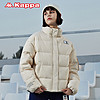 Kappa卡帕羽绒服冬女高领防寒服印花保暖短外套面包服（L、黑色-990）