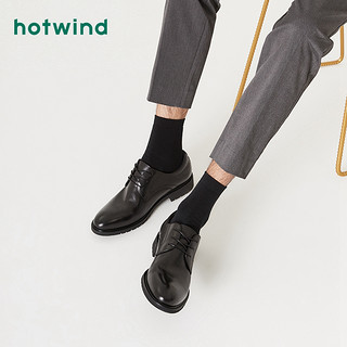 热风春季新款男鞋商务正装皮鞋圆头休闲百搭英伦风H43M0505（37、02棕色(H43M0770)）