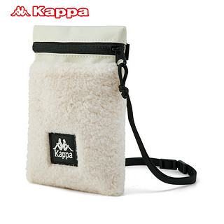 Kappa卡帕羊羔绒小单肩情侣男女泰迪绒斜挎小包（J、黑色-990）