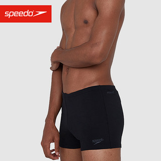 Speedo/速比涛男子平角泳裤紧致贴合抽绳设计纯色平角男水陆两用（32、黑色）