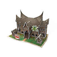 乐立方3D立体拼图纸模型拼装拼插玩具 东南亚亚洲世界风情名建筑迷你儿童创意拼装模型摆件 印尼高脚屋