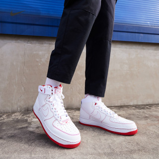 Nike 耐克官方AIR FORCE 1 HIGH '07 男子运动鞋新款复古CV1753(47.5、101白色/白色/赛车蓝)