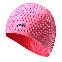 JAST 佳斯特 佳斯特（JAST）游泳帽 男女成人泡泡泳帽 长发舒适防水护耳时尚硅胶泳帽 JYM307 粉红色