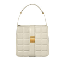 BOTTEGA VENETA 葆蝶家 宝缇嘉 BOTTEGA VENETA 女士白色小牛皮刻花夹扣纤薄肩背包