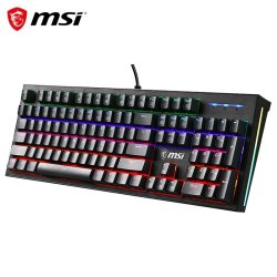 MSI 微星 微星(MSI)GK50Z 机械键盘 茶轴 RGB光效 有线 游戏电竞办公键盘 104键 吃鸡键盘 黑色