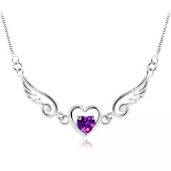 佰黛天使之恋翅膀爱心桃心项链银项链s925银项链天使之梦项链