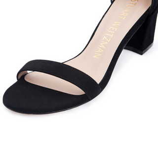 斯图尔特·韦茨曼 STUART WEITZMAN 女士黑色牛皮凉鞋 SIMPLE SUEDE BLACK 37.5