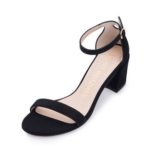 斯图尔特·韦茨曼 STUART WEITZMAN 女士黑色牛皮凉鞋 SIMPLE SUEDE BLACK 37