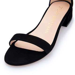 斯图尔特·韦茨曼 STUART WEITZMAN 女士黑色牛皮低跟凉鞋 NUDISTJUNE SUEDE BLACK 37