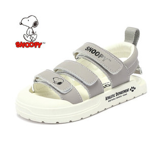 SNOOPY 史努比 童鞋儿童凉鞋夏新款男童凉鞋包头舒适小童鞋男孩凉鞋潮 灰色 25码内长约161mm