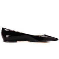 Jimmy Choo 周仰杰 女士黑色牛皮尖头平底单鞋 ROMY FLAT PAT 247 BLACK 39