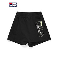 FILA FUSION 斐乐潮牌针织短裤2021夏季新款运动篮球风裙裤女装 深黑-BK（宽松版型，建议拍小一码） 170/70A/L