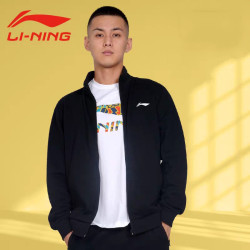 LI-NING 李宁 李宁运动卫衣男春季立领开衫拉链无帽外套 支持新疆棉