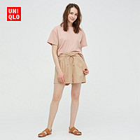 UNIQLO 优衣库 优衣库 女装 棉麻松紧短裤 434915/437126 UNIQLO