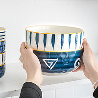 竹木本记 日式陶瓷汤碗 7英寸 1100ml