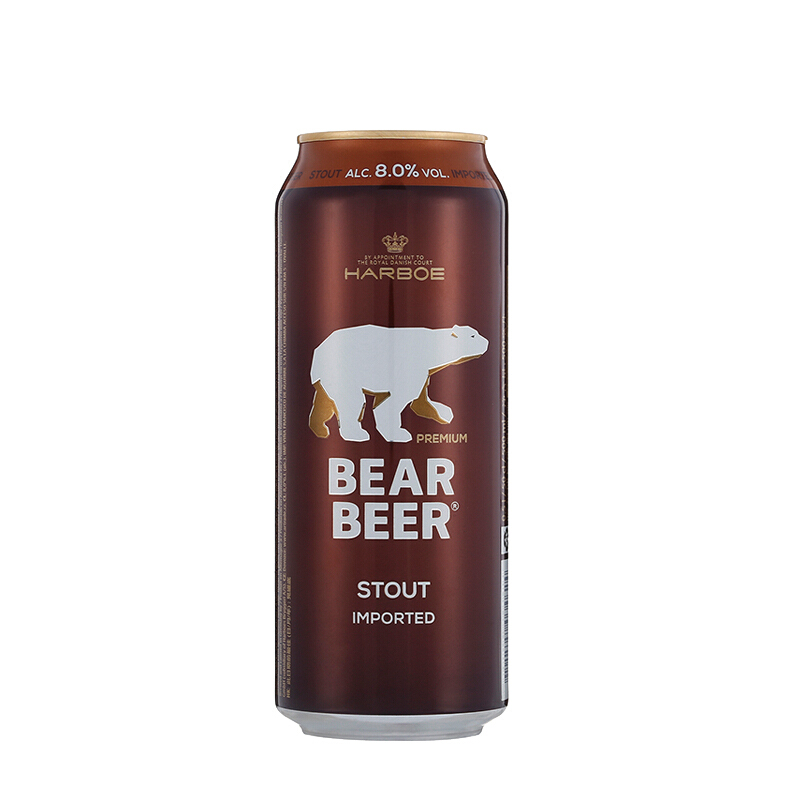 BearBeer 豪铂熊 8度 世涛 棕熊黑啤酒 500ml*24听