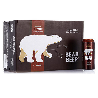 BearBeer 豪铂熊 8度 世涛 棕熊黑啤酒 500ml*24听