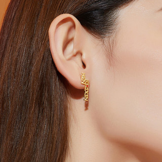 LUKFOOK JEWELLERY 六福珠宝 HXKTBE0012Y 字母18K黄金耳钉 1.08g 单只