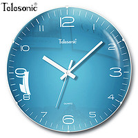 Telesonic 天王星 挂钟客厅钟表创意简约石英钟薄边挂表拱形镜面北欧风格