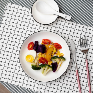 初醒简式浪漫餐具套装 20头件简式浪漫贝克尔餐具 陶瓷碗盘碟套装 亮光釉 贝克尔20件套