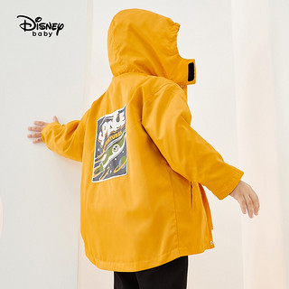 迪士尼 Disney男童童装儿童一手长两件套风衣长款宝宝外套帅气可拆上衣2020秋 DB031IE16 新森林黄 100cm