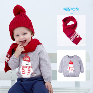 Bornbay 贝贝怡 冬季加厚保暖儿童针织帽 蓝色 50