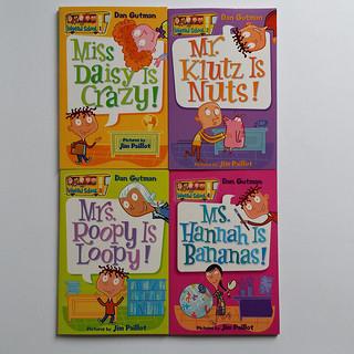 全店满300减100】My Weird School Collection: Books 1 to 4 疯狂学校第一季1-4册盒装英文原版 经典小说桥梁书 Miss Daisy is crazy送音频