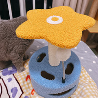 疯狂小狗猫抓柱磨爪跳台猫树一体猫架剑麻宠物跳台猫抓板爬架（海星猫抓柱掏球款）