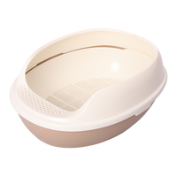 美卡猫厕所猫砂盆单层双层松木膨润土猫沙盆网格大号江浙沪皖包邮（亚银灰-封闭式机器猫-送猫砂铲52*42*40 3.2kg）