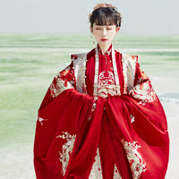 十三余小豆蔻儿[鸾凤和鸣]双层长袄刺绣马面裙明制汉服女婚服冬（XL、圆领长袄 第十批[6月30号]发货）