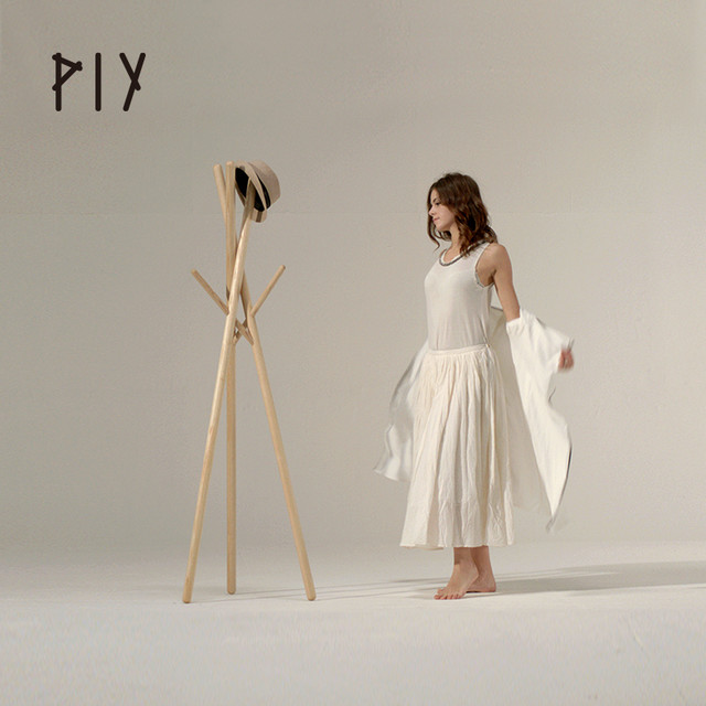 piy衣帽架nude实木红点衣架落地卧室客厅简约现代家用挂衣架轻奢（北美黑胡桃木）