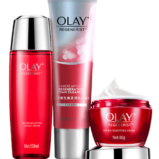 OLAY 玉兰油 新生塑颜系列护肤套装 (洁面乳125g+活能水150ml+金纯面霜50g)