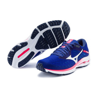 Mizuno 美津浓 Wave Rider 24 中性跑鞋 J1GD200320 蓝白红 40