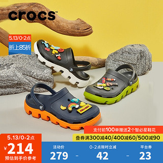 Crocs 卡骆驰 Crocs洞洞鞋拖鞋男鞋休闲鞋卡骆驰运动迪特情侣沙滩鞋凉鞋防水鞋11991 石墨色/翠绿色-0A1 41/42(260mm)