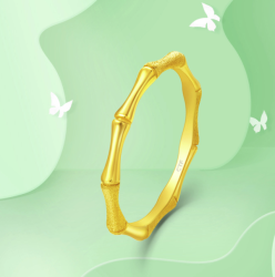 CHOW TAI FOOK 周大福 EOF193 女士竹节足金戒指