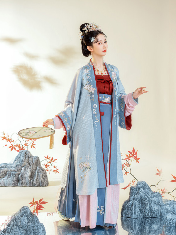 商品钟灵记鲛人曲宋制对襟长褙子女汉服宋抹广袖长衫百迭襦裙齐腰秋冬