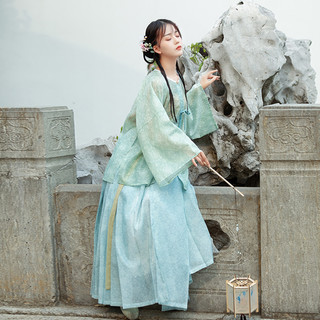 花朝记 明制汉服 消夏图系列 闲月 女士马面裙 HJ20HZ00301 蓝色 S
