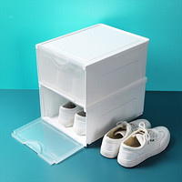 88VIP：Maryya 美丽雅 鞋盒 透明加大加厚 前开式收纳盒 可重叠收纳柜收纳箱 家用防潮防尘储物箱 4只装