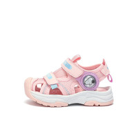 SNOOPY 史努比 童鞋儿童凉鞋2021夏季新款包头防踢男女宝宝机能鞋 淡粉 27码内长约169mm
