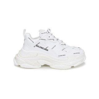 巴黎世家BALENCIAGA 男士聚氨酯/织物系带休闲运动鞋老爹鞋白色黑色字母图案536737 W2FA1 9010 39码【报价价格评测怎么样】  -什么值得买