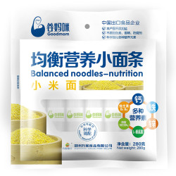 goodmom 谷妈咪 谷妈咪多彩蔬菜面条280g*3袋营养挂面不添加盐多彩果蔬菠菜紫薯面条 营养均衡小米面280g*3袋